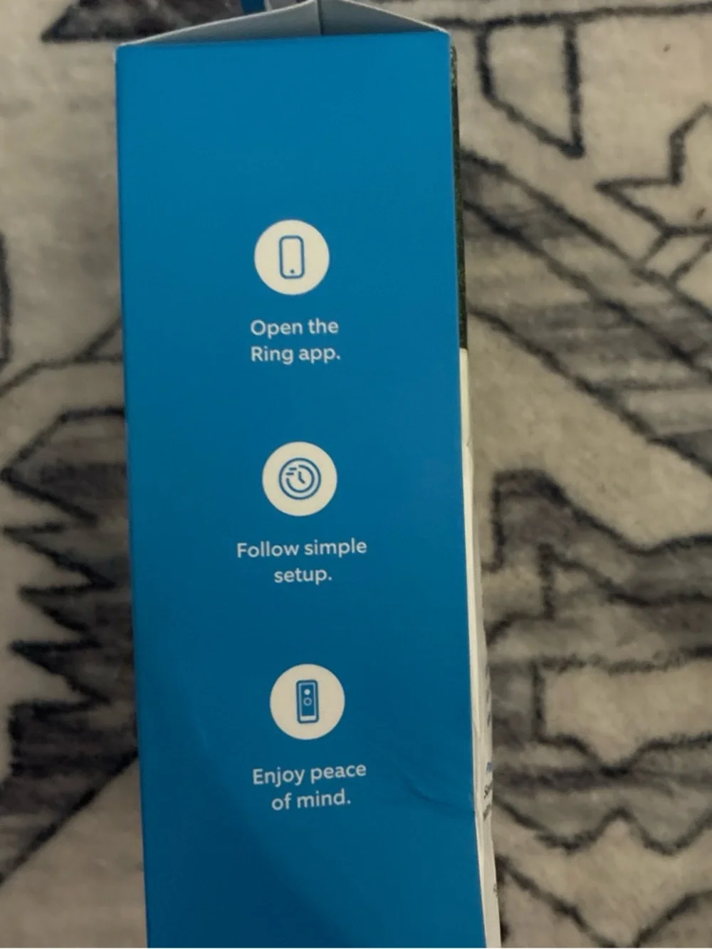 Ring Doorbell Packaging with Blue Accent
